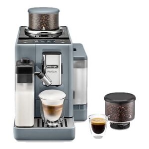 Cafeterasuperautomatica-De_LonghiRiveliaEXAM440.55.G_1450W_19bar_Molinillointegrado_LatteCremaHot_Depositoleche_Tactil_16recetas_Gris